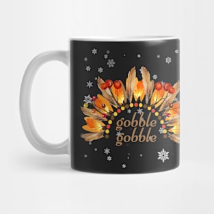 Gobble gobble! Thanksgiving and fall turkey with feathers Mug